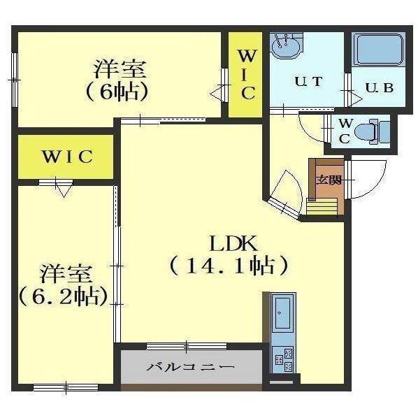 ル シャノワール (2LDK/4階)の間取り写真