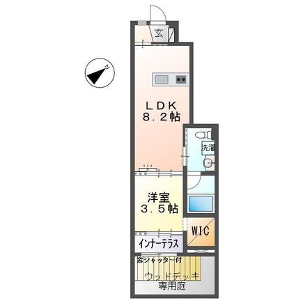 シェトワ イナバ(1LDK/1階)の間取り写真