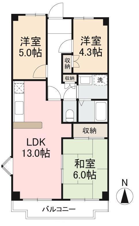 ライディングラン(3LDK/2階)の間取り写真