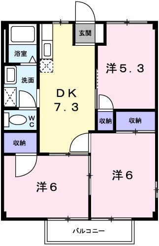 ニューシティ勢田(3DK/2階)の間取り写真