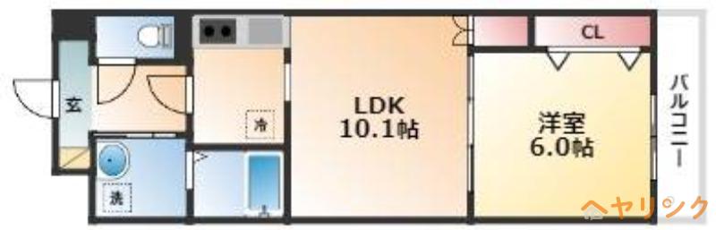 ＪＲ東海交通事業城北線 尾張星の宮駅 徒歩15分 4階建 築16年(1LDK/2階)の間取り写真