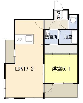 アレンタワー新八代(1LDK/3階)の間取り写真