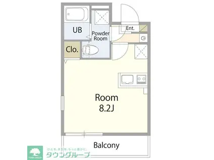 GRANBLUE五反野(ワンルーム/4階)の間取り写真