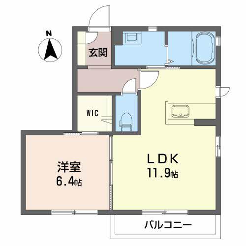 イノセントS II(1LDK/1階)の間取り写真