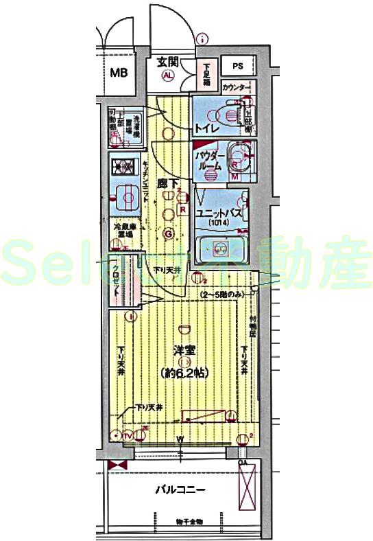 プレサンス金山コネクト(1K/5階)の間取り写真