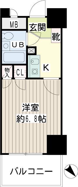 NICEアーバン横濱駅東館(1K/4階)の間取り写真