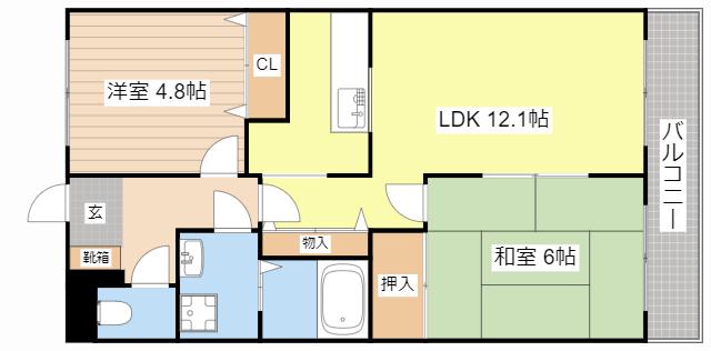プロニティ桜宮(2LDK/2階)の間取り写真