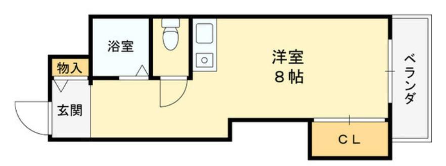 ビューハイム西村(1K/1階)の間取り写真