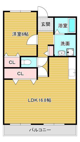 マンションサンライズ弐番館(1LDK/1階)の間取り写真