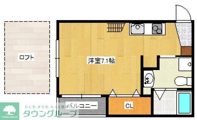CHOCOLATEⅡ(ワンルーム/2階)の間取り写真