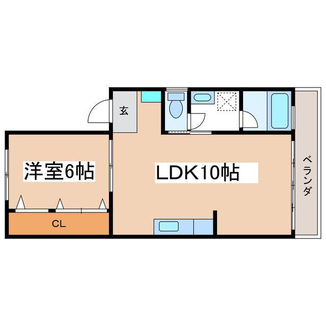 ハイツスエヒロ(1LDK/3階)の間取り写真