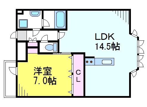 ＪＲ中央線 武蔵小金井駅 徒歩4分 4階建 築19年(1LDK/2階)の間取り写真