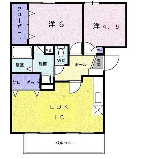 近鉄奈良線 新大宮駅 徒歩10分 3階建 築30年(2LDK/1階)の間取り写真