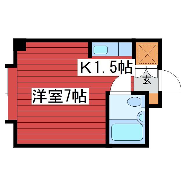 ロイヤルハイツ(1K/1階)の間取り写真