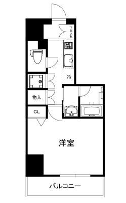 ハーモニーレジデンス田町♯002(1K/6階)の間取り写真