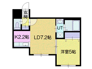 STELLA FISSA SHINSAPPORO(1LDK/3階)の間取り写真