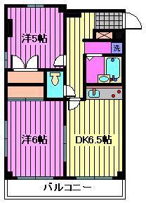 三ツ和マンション(2DK/2階)の間取り写真