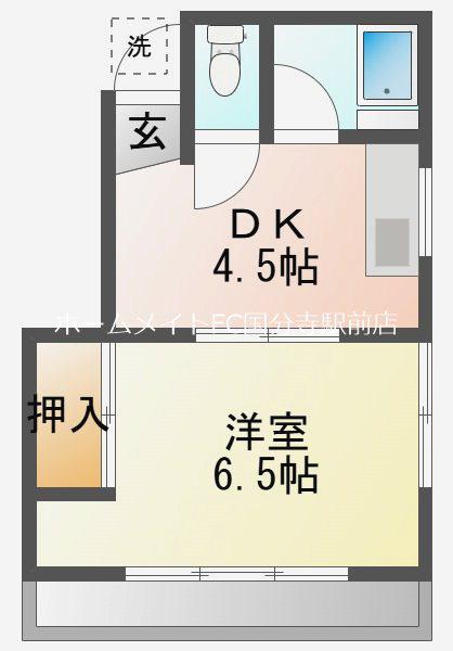 セブンハイム(1DK/2階)の間取り写真
