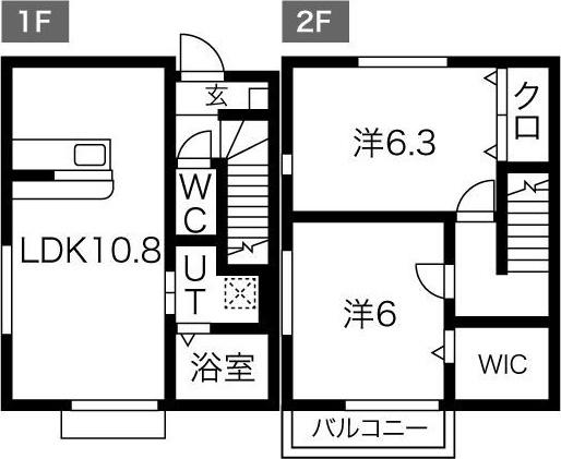 アズグレイスV(2LDK/1階)の間取り写真