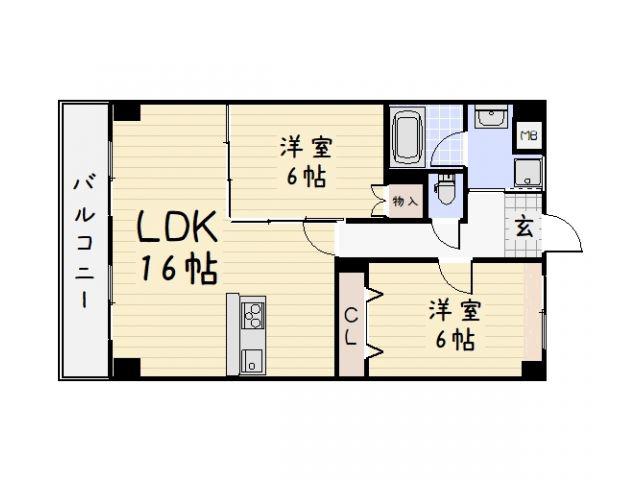 コンフォートスクエアー安部山(2LDK/3階)の間取り写真