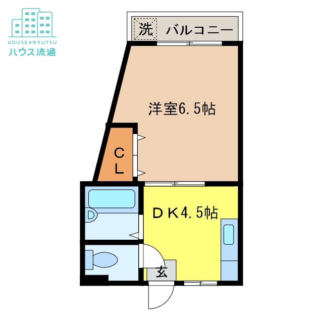 ピースフルミカド(1DK/3階)の間取り写真