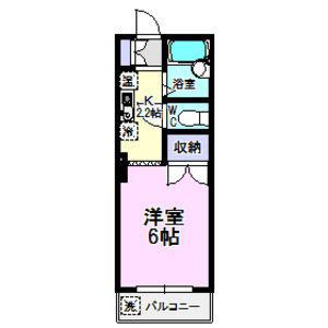 ブレークスルー中平(1K/2階)の間取り写真