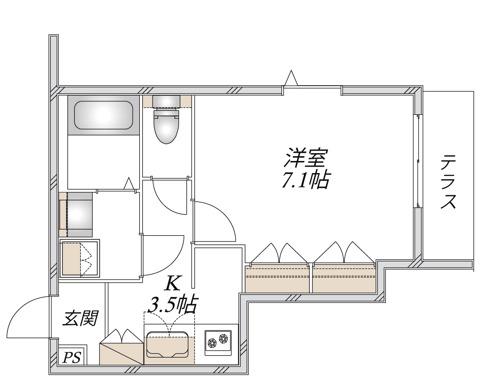 MAISON SARKLAND(1K/1階)の間取り写真