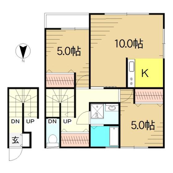 グランバニア横塚(2LDK/2階)の間取り写真