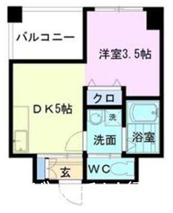 レージュ千代(ワンルーム/6階)の間取り写真