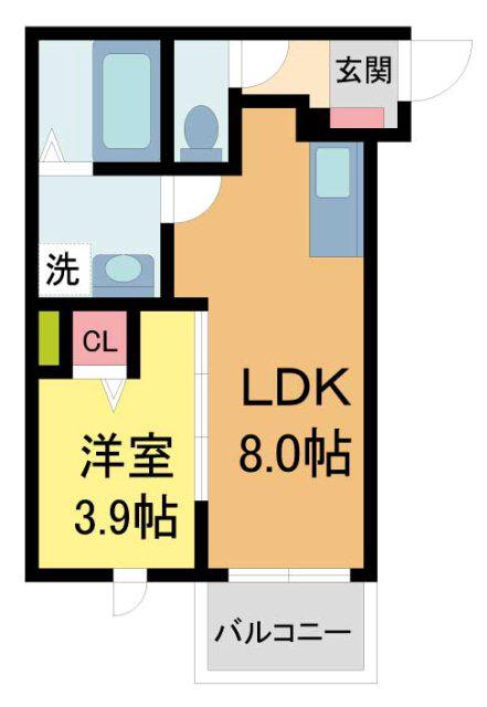 KIT石橋阪大前(1LDK/3階)の間取り写真