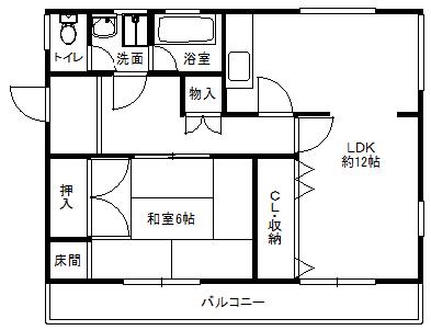 Nマンション(1LDK/3階)の間取り写真