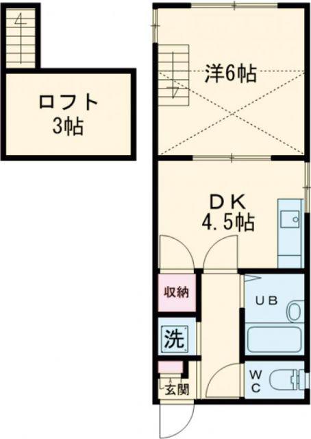 ハイツヒロV(1DK/1階)の間取り写真