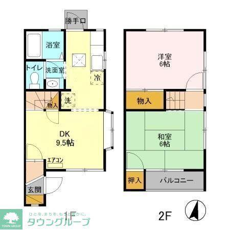 アムール中村(2DK/2階)の間取り写真