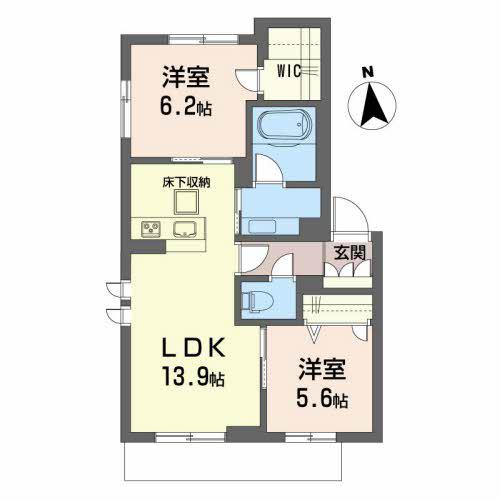 メゾン ゆずりは(2LDK/1階)の間取り写真