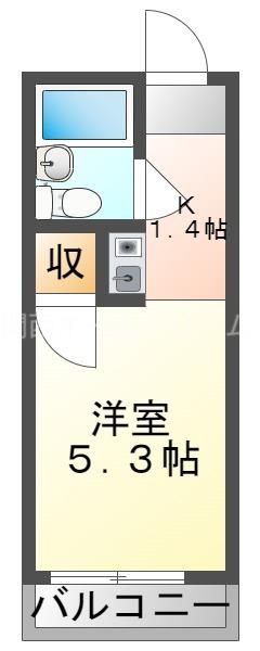 レジデンス門真(1K/1階)の間取り写真