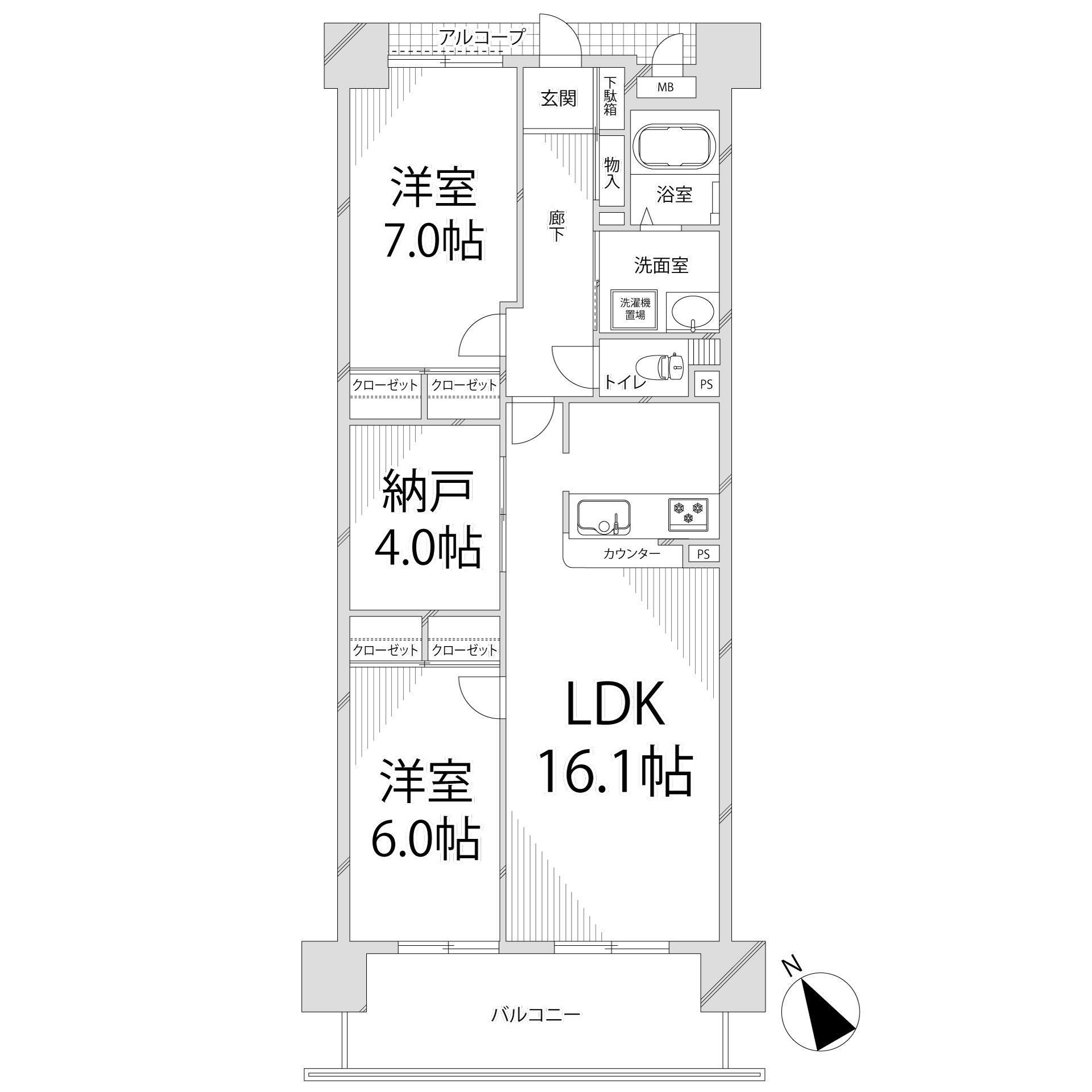 キャッスルコート東雲(2SLDK/2階)の間取り写真