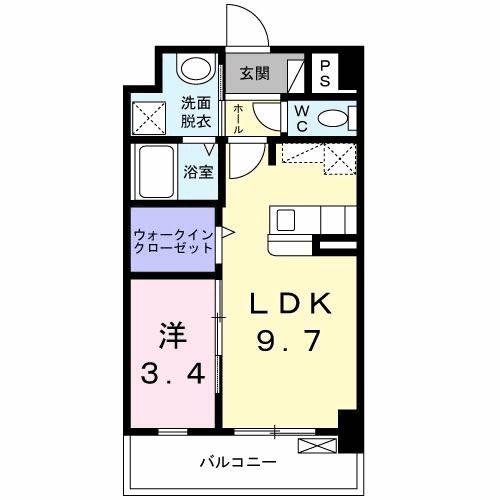 サンフォート小倉(1LDK/3階)の間取り写真