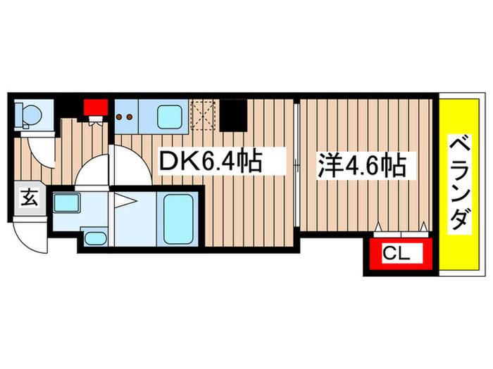 REST HIRAI(1DK/2階)の間取り写真