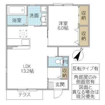 コモド ピノ(1LDK/1階)の間取り写真