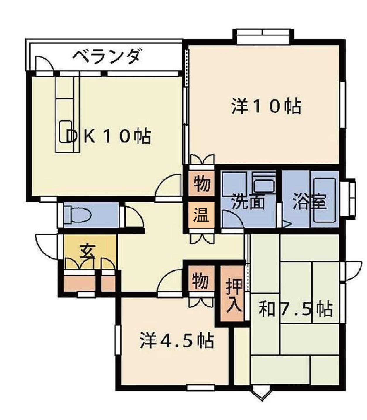 司ハイツ須賀川B(3DK/3階)の間取り写真