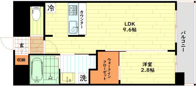 セレニテ難波グランデシュッド(1LDK/14階)の間取り写真
