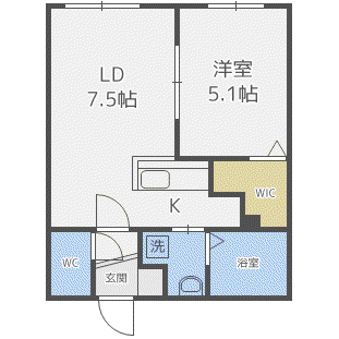 VIVACE南郷(1LDK/3階)の間取り写真