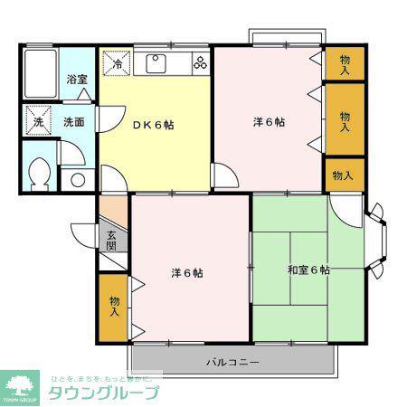 シャトル大戸III(3DK/2階)の間取り写真