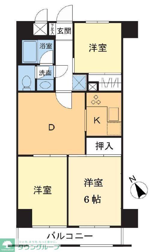 フォレストマンション武蔵浦和(3DK/5階)の間取り写真