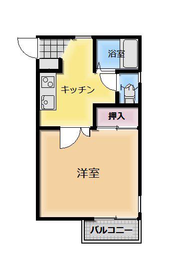 ラーゴムヒュース(1K/3階)の間取り写真