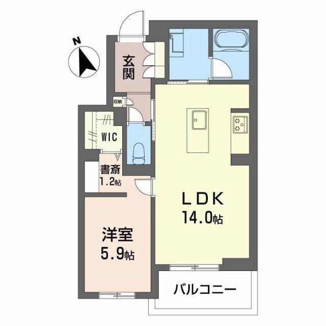グレインコート(1LDK/4階)の間取り写真