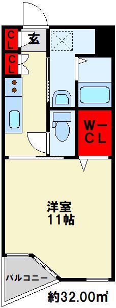 F.O.S SQUARE(1K/2階)の間取り写真