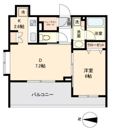 CASSIA新高円寺(1LDK/5階)の間取り写真