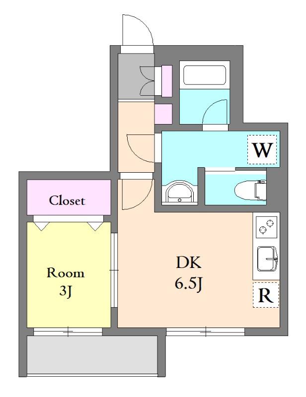 イルヴィアーレ町屋(1DK/1階)の間取り写真