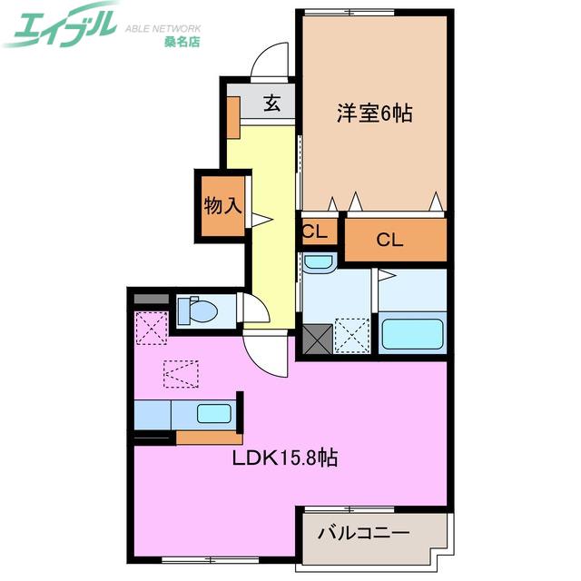 ステラK・I(1LDK/1階)の間取り写真
